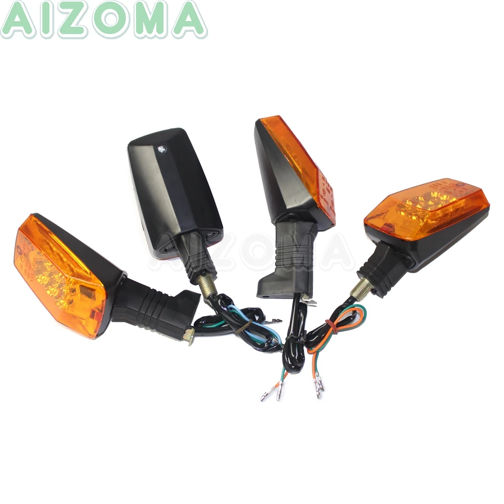 4pcs Motorcycle 12V Amber Indicator Front & Rear LED Blinker For MZ ETZ 251  E-mark E3, SAE DOT Approved Turn Signal Light