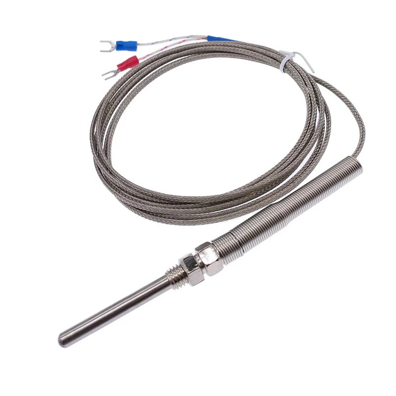 30mm K type thermocouple probe type thermocouple stainless steel probe thermocouple 0~400℃ temperature sensor 1m2m3m4m5m cable