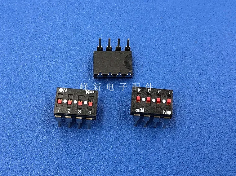 2Pcs K40 Rechte Plug 8-Pin 8P Type Sleutel 4 Dial Code Schakelaar Platte Wijzerplaat Code Schakelaar 2.54Mm Pitch