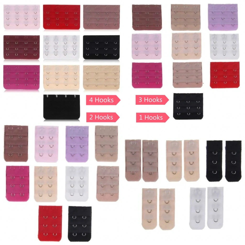 10PCS Bra Extenders สายรัด 3 ตะขอ 2 แถวผู้หญิง Intimates ยาว Bra Hook Extenders Bra Intimates อุปกรณ์เสริม