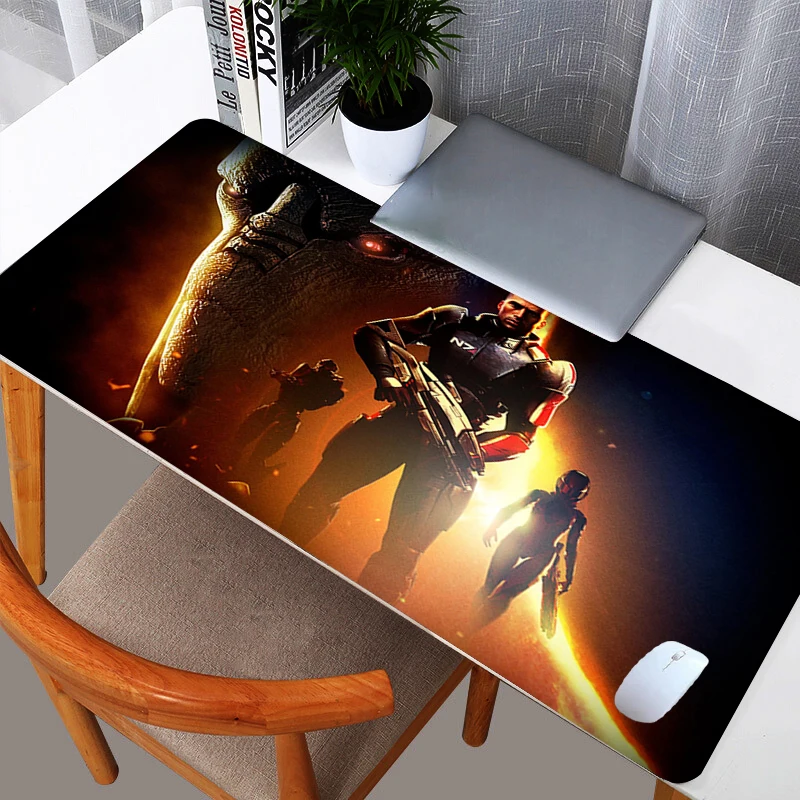 Mass Effect Logo 900*400 Large Mouse Pad Office Desk Mats Unti Slip PC Gaming Accessories Hot XXL Mouse Pad Laptop Keyboard Mat