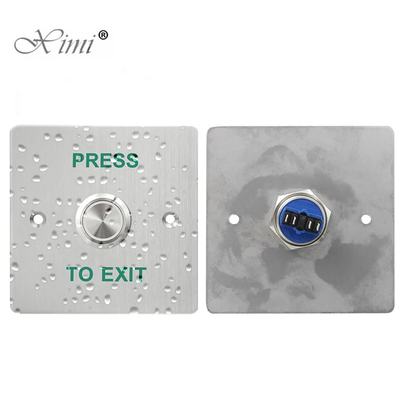 Stainless Steel Exit Button Push Switch Door Sensor Opener Release IP65 Waterproof Access Control Exit Button