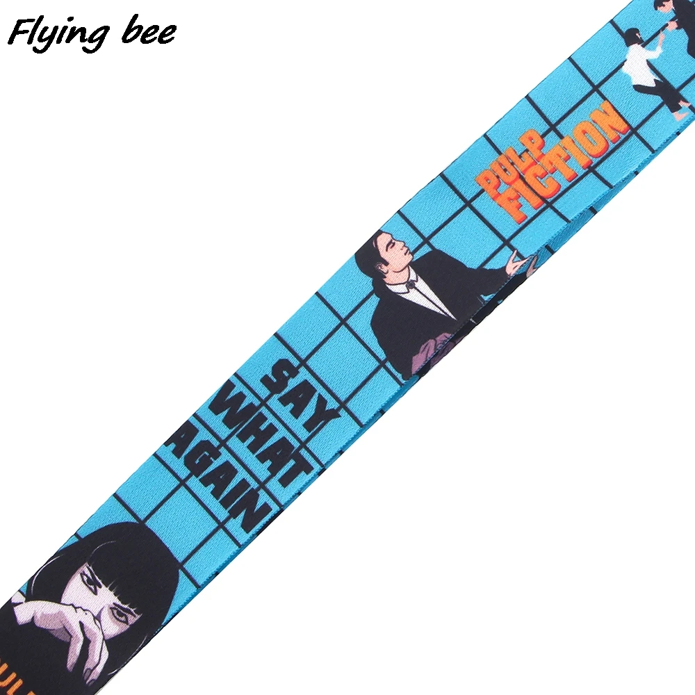 Flyingbee Film Pulp Fiction Creative Lanyard Badge ID Lanyards Mobile Phone Rope Key Lanyard Neck Straps Accessories X1258