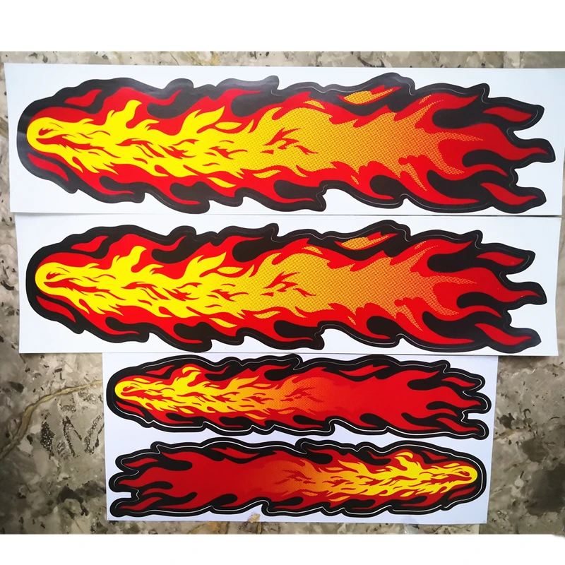 Car-styling 6 Kinds Of PVC Car Sticker Automobile Universal Fire Tiger Horse Flame Decorate Film Paste Cover Scratch Decal