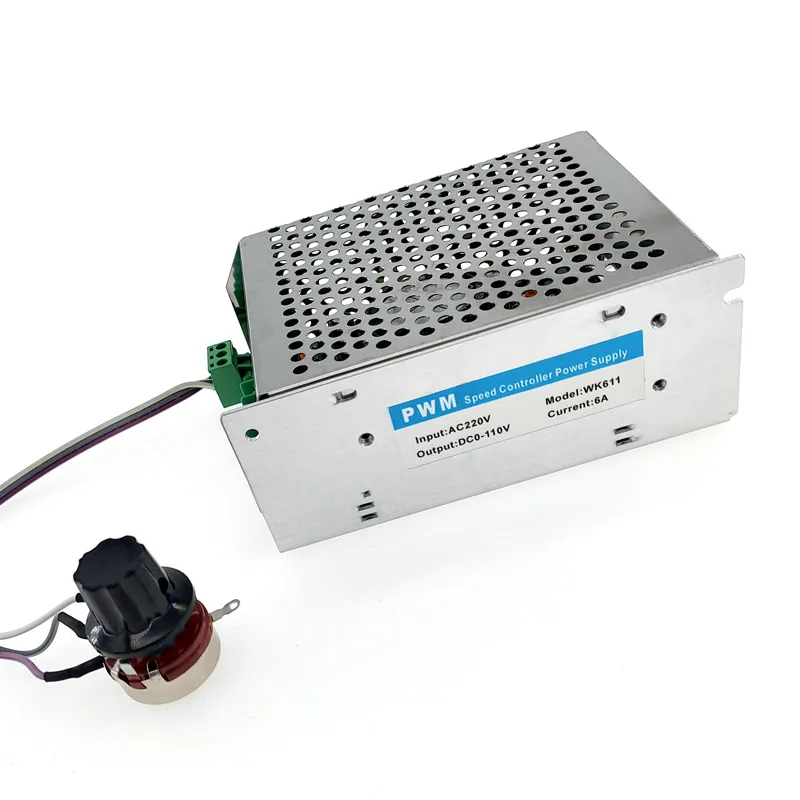 0-110VDC WK611 Speed Regulator PWM for DC Motor Control Supply Speed Controller Suitable for Spindle Motor Input 110V-220VAC 6A
