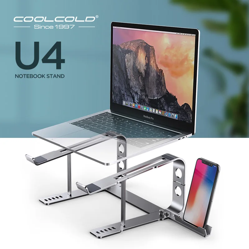 COOLCOLD Aluminum Laptop Stand Adjustable Notebook Stand Portable Laptop Holder Tablet Stand Computer Support For 10-17 inch