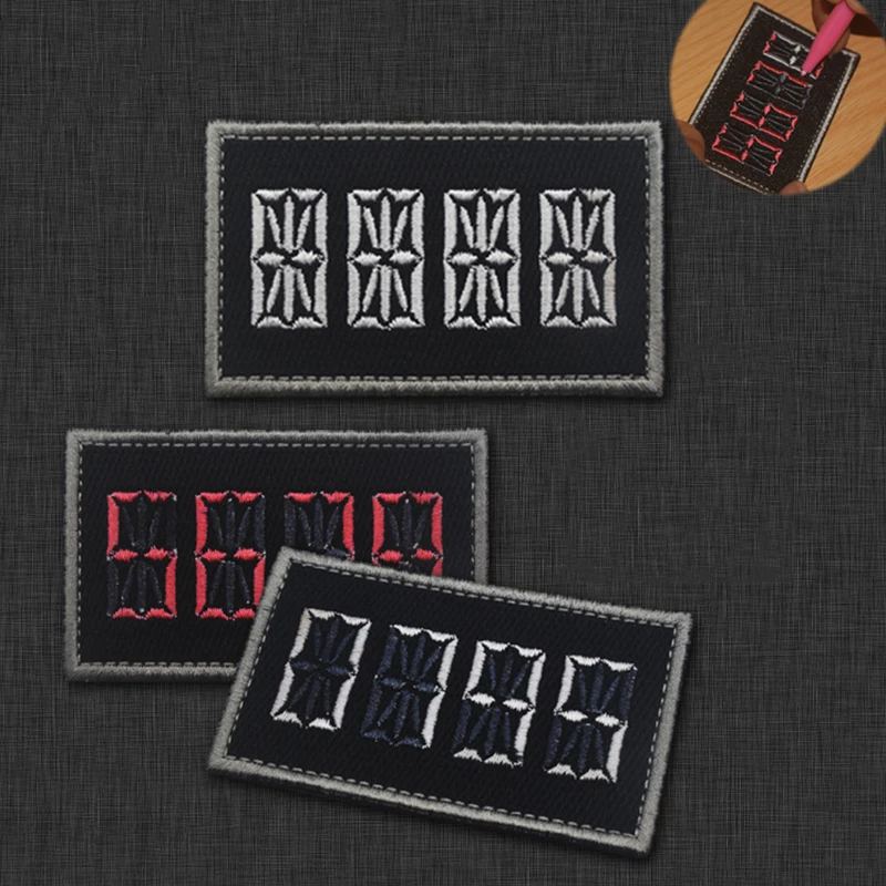 Marker Scribble Numbers Letters Embroidery Patches DIY Handmade Ideas 16 Segments Badges For Vest Clothes Bag with Hook Loop