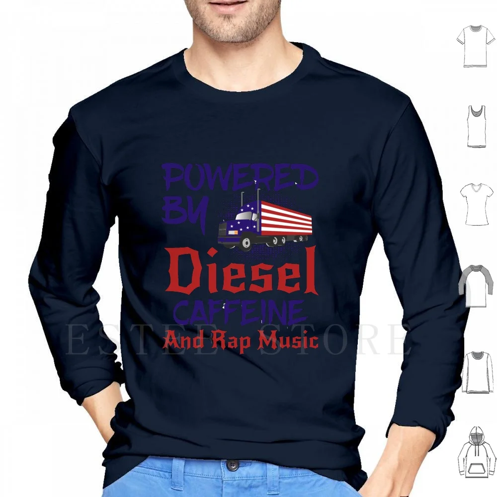 مضحك سائق شاحنة قميص هوديي طويلة الأكمام سائق شاحنة سائق شاحنة العلم الأمريكي العلم الأمريكي الهيب هوب شاحنة الراب سائق #1