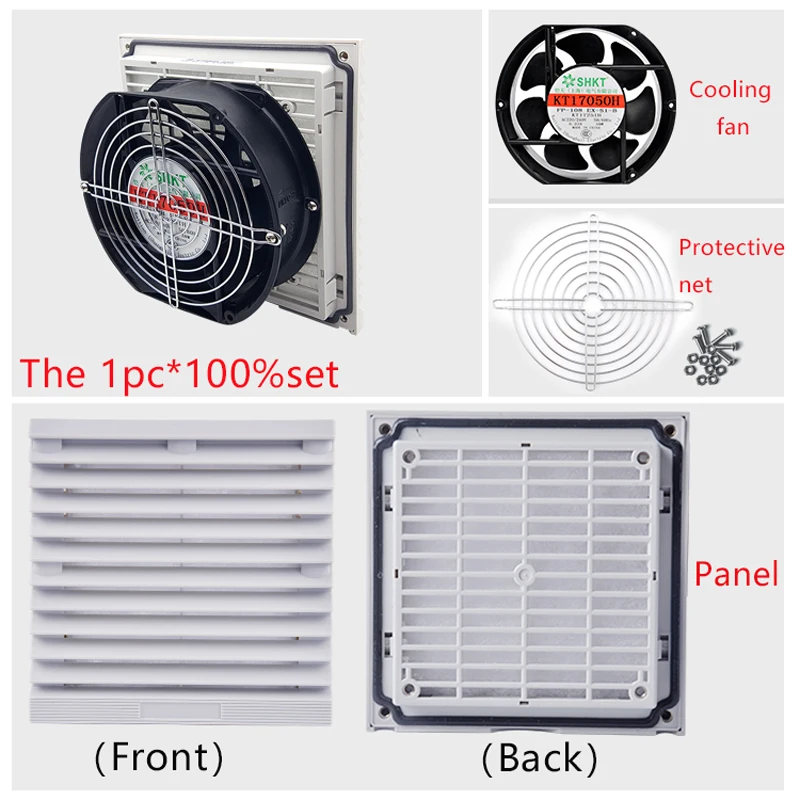 Imagem -02 - Fan Filter Conjunto com Duplo Rolamento de Esferas Grelha Grelhas Ventilador Exaustão Ventilação System