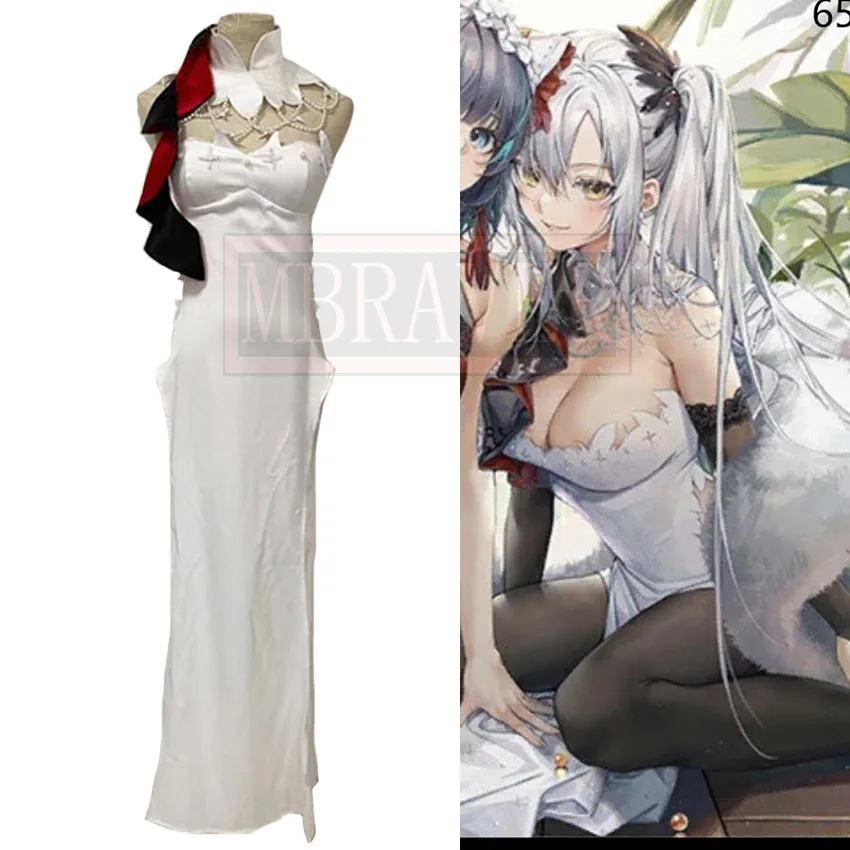 

Azur Lane HMS Drake Cosplay Costume Chinese New Year Cheongsam Halloween Christmas Party Uniform Custom Made Any Size