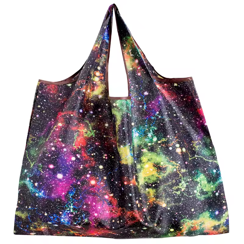 BIG Eco-Friendly Folding Shopping Bag Reusable Portable Shoulder Handbag for Travel Grocery Fashion Pocket Tote - Image 2