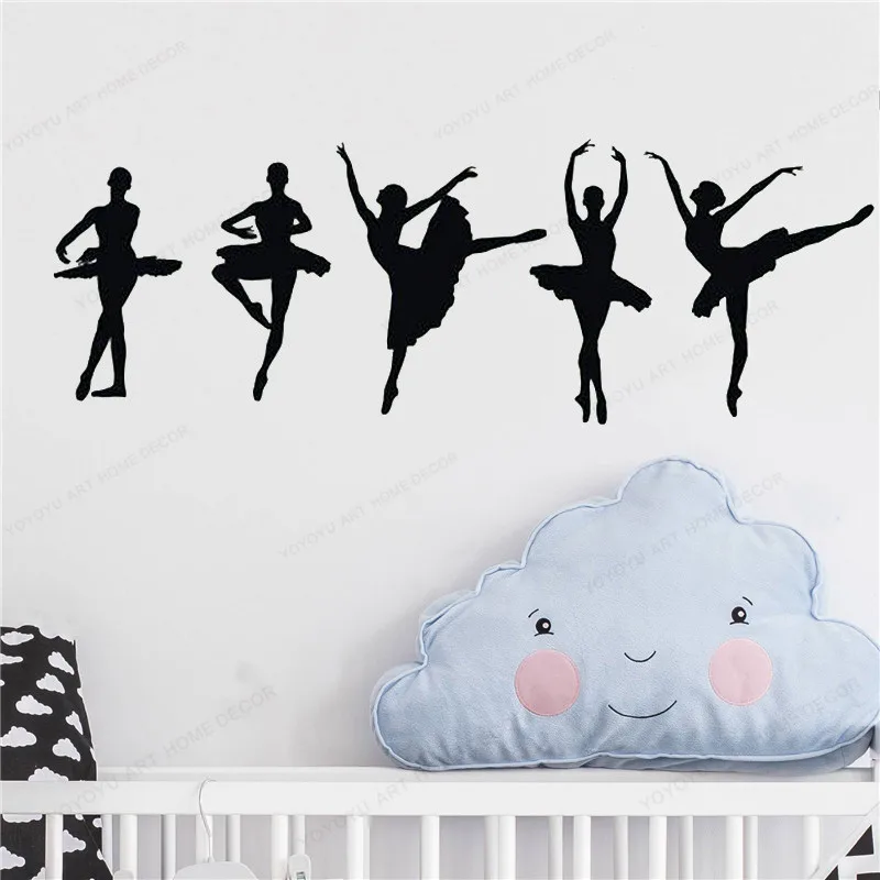 Ballet Dancer Vinyl wall Decal Ballerina wall sticker dancing removable wall art mural for girls room dance studio decor HJ463