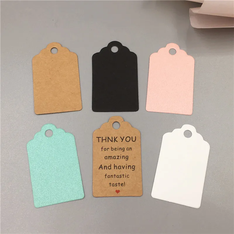 100 pz Smerlato Kraft Carta di Carta/In Bianco Tag/Prezzo Tag Etichetta con il regalo di Cerimonia Nuziale di Favore del Regalo e parte tag 5x3 cm