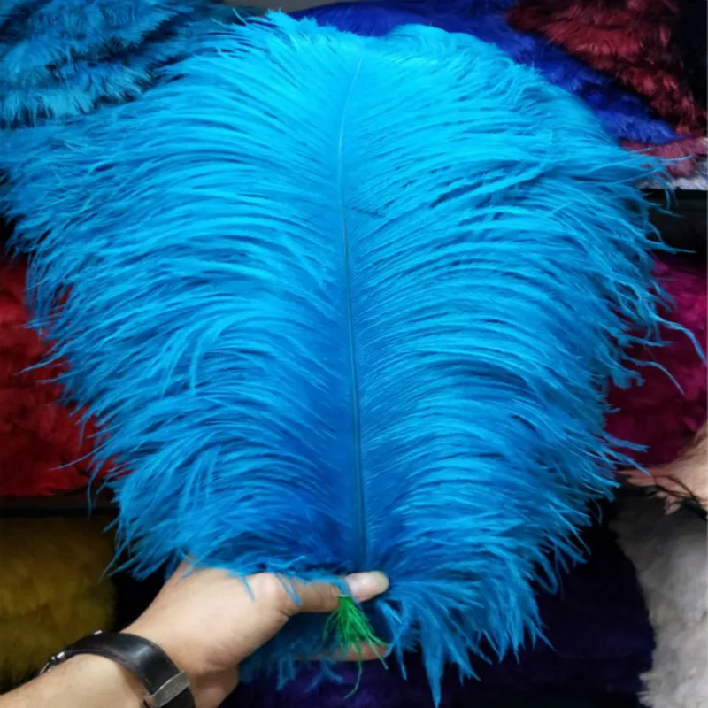 10pcs/lot Elegant Lake blue ostrich feathers plumages 55-60cm 22- 24'' feathers wedding party supplies dancer decoration