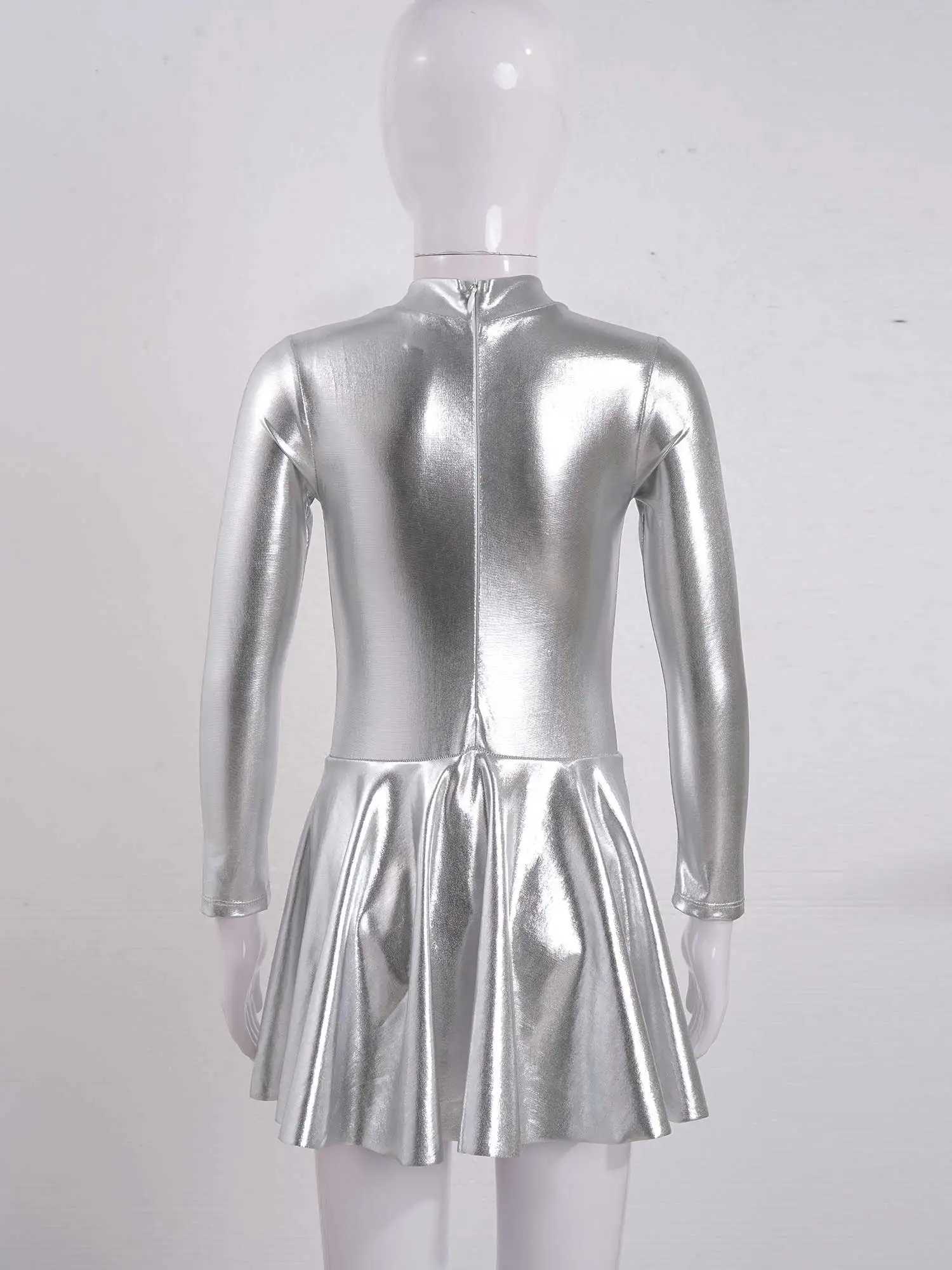 Kinder Mädchen Ballett Kleid Langarm Bronzing Stoff Figur Eislaufen Kleid Tanz Gymnastik Trikot Kleid Performance Kostüm