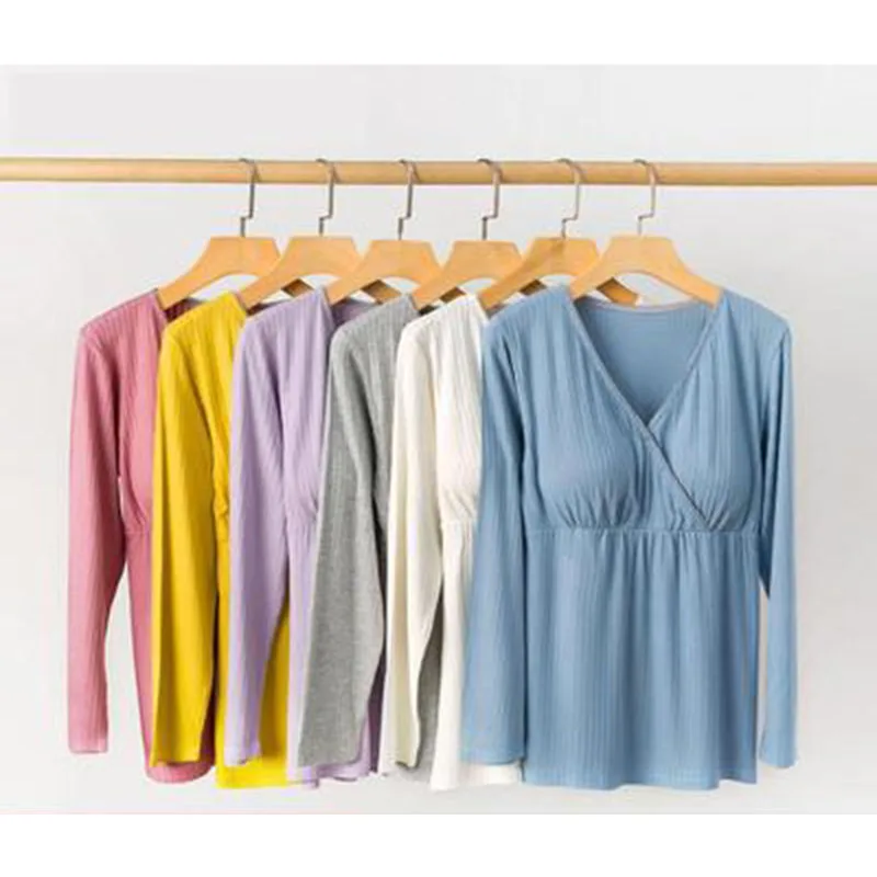 

Maternity Nursing Top Spring and Autumn Confinement Clothes Long Sleeve Pure Cotton Nursing Clothes Postpartum Nursing Service