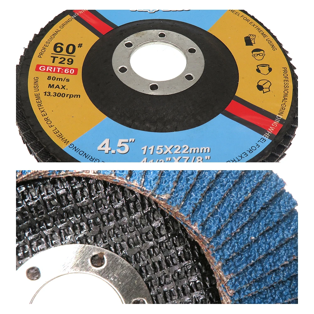 Bộ 5 40/60/80/120 Nhám Mài Sập Đĩa 115Mm 4.5 "Máy Mài Góc Chà Nhám Dụng Cụ zirconia Chống Trầy Dụng Cụ Mài
