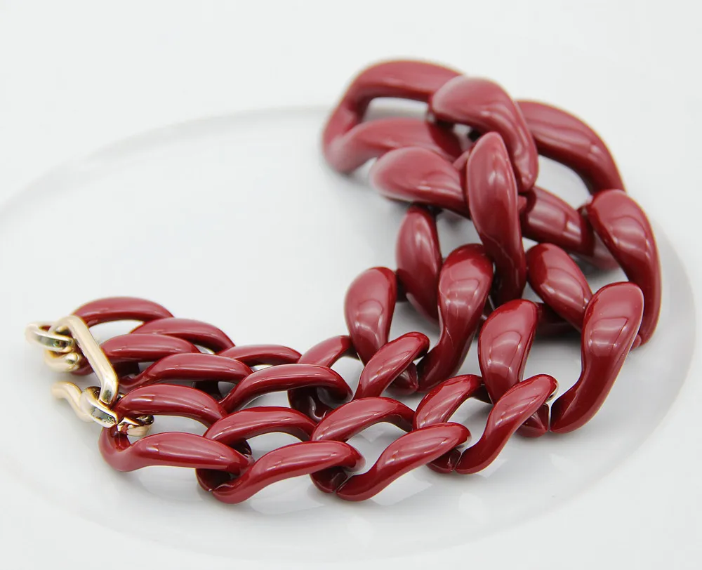 Aussage Acryl Lange Kette Halskette Für Frauen Böhmischen Große Chunky Kette Link Halsketten Anhänger Mode Frauen Schmuck Geschenke – Detail 7