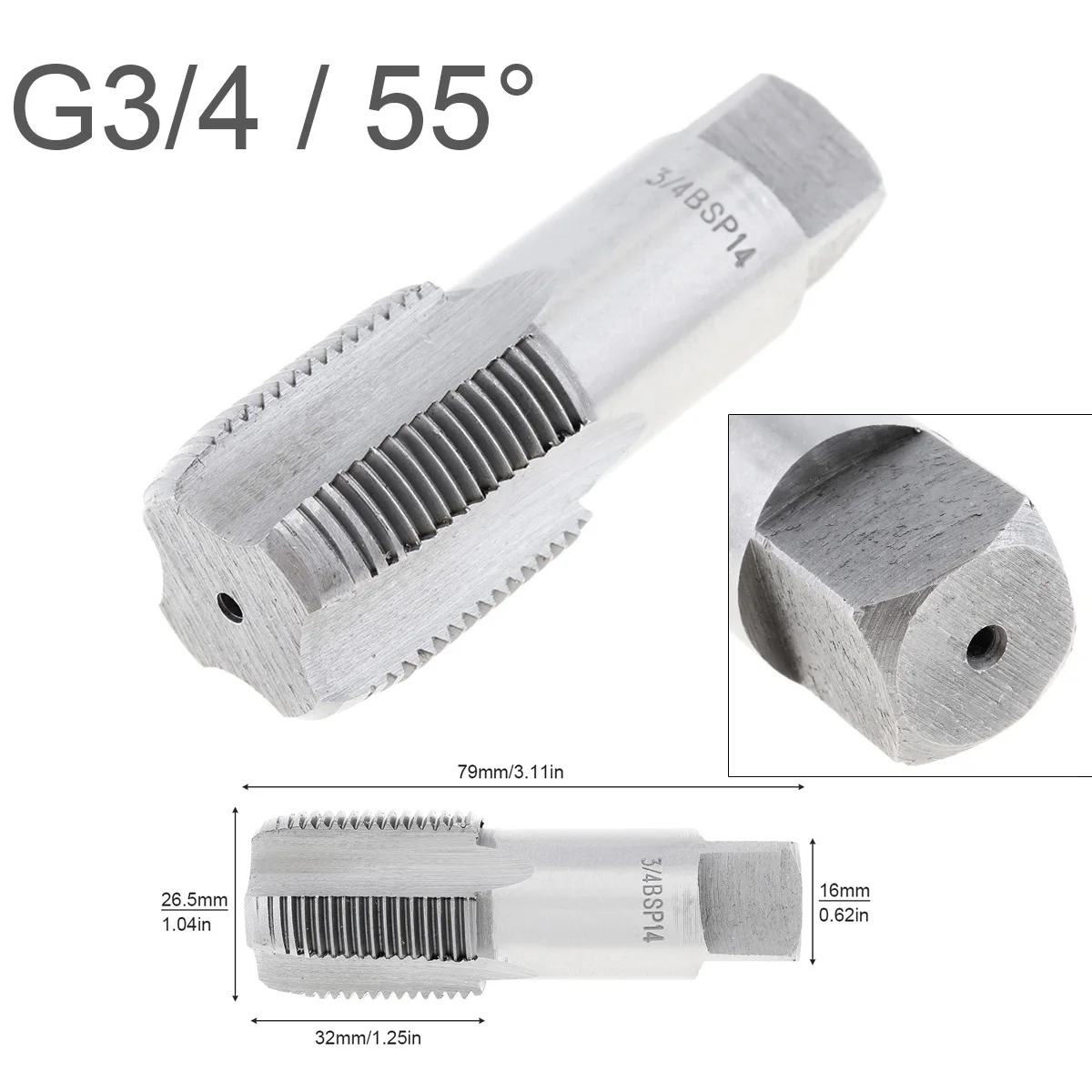 High Speed Steel Thread Tap G1 G1/2 G1/4 G3/4 G1/8 3/8 55 Degrees Attack Pipe Plate Hand Tapping Tool G Tap Repair Machine