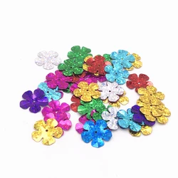 50Pcs/Bag 14mm Five Petals Flower Sequins Laser Mixed PVC Paillettes Sewing Wedding Craft Seqin DIY Lentejuelas Accessories