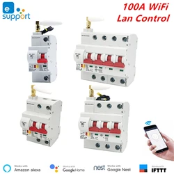 100A eWelink WiFi Smart Circuit Breaker Automatic Switch Overload Short Circuit Protection , Works With Alexa and Google Home