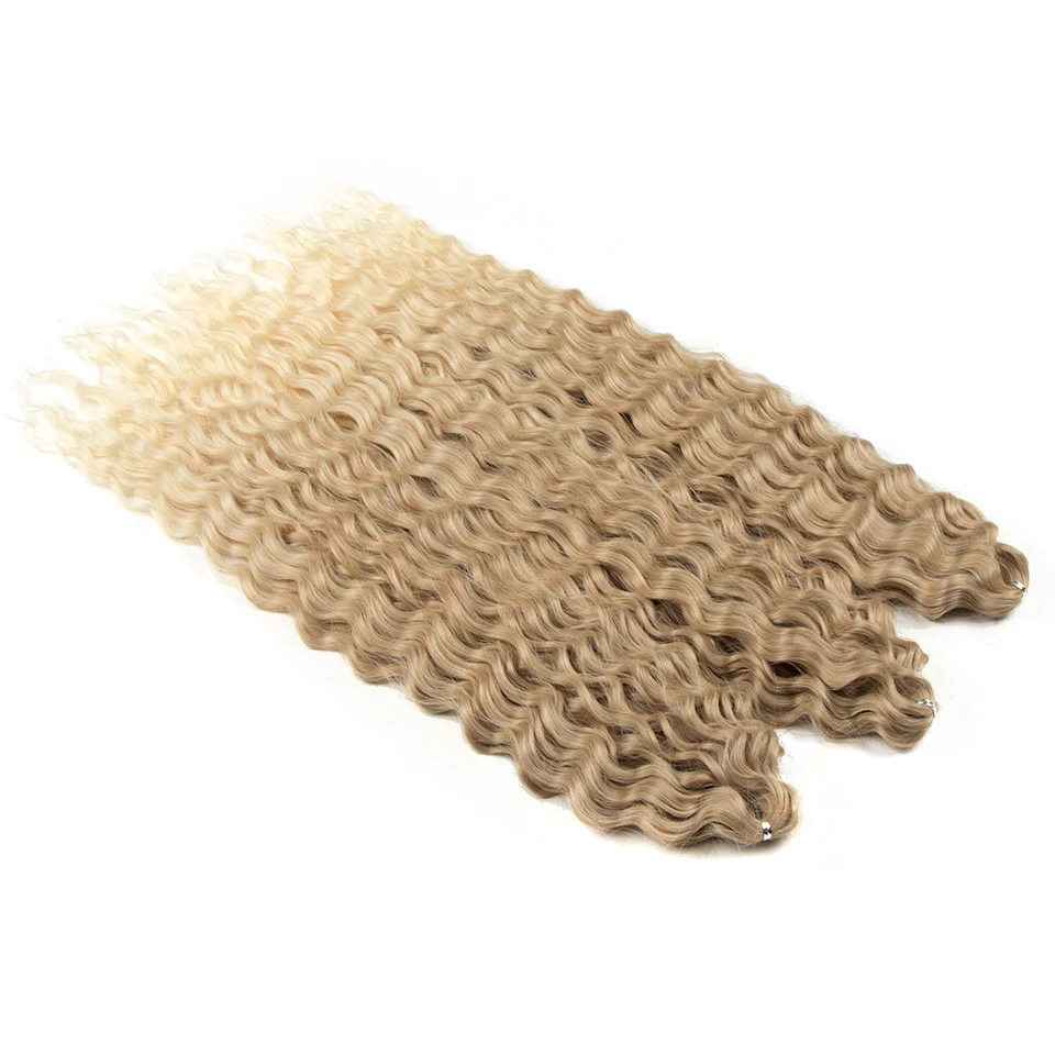 Ariel Hair Synthetic Twist Crochet Curly Hair 24 Zoll Water Wave Braid Hair Ombre Blonde Brown Deep Wave Flechten Haarverlängerung – Detail 30