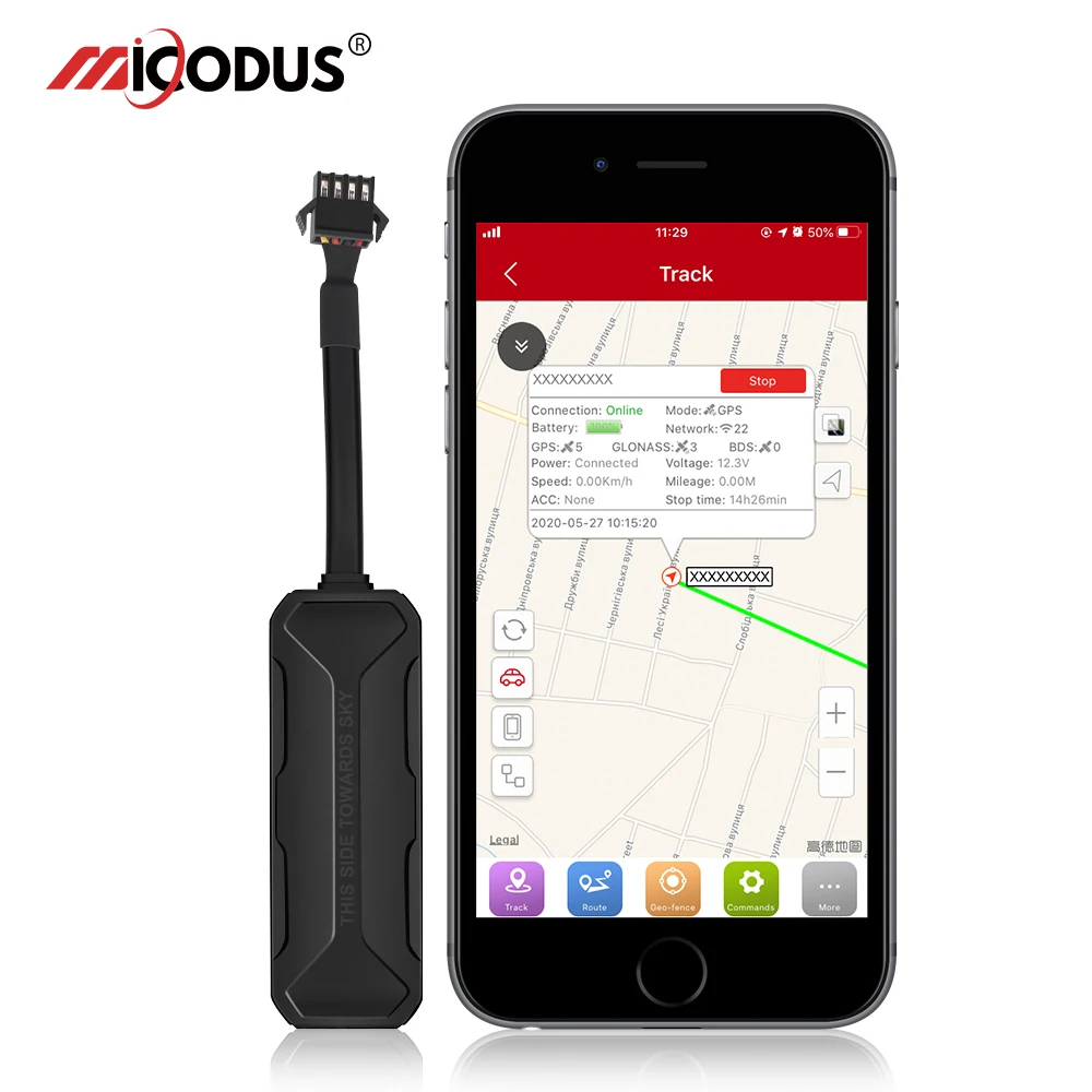 

MiCODUS Motorcycle GPS Tracker Car GPS Locator MV208 9-90V 100mAh ACC Cut Off Power Mini GPS Car Tracker Geo-fence Vibrate Alert