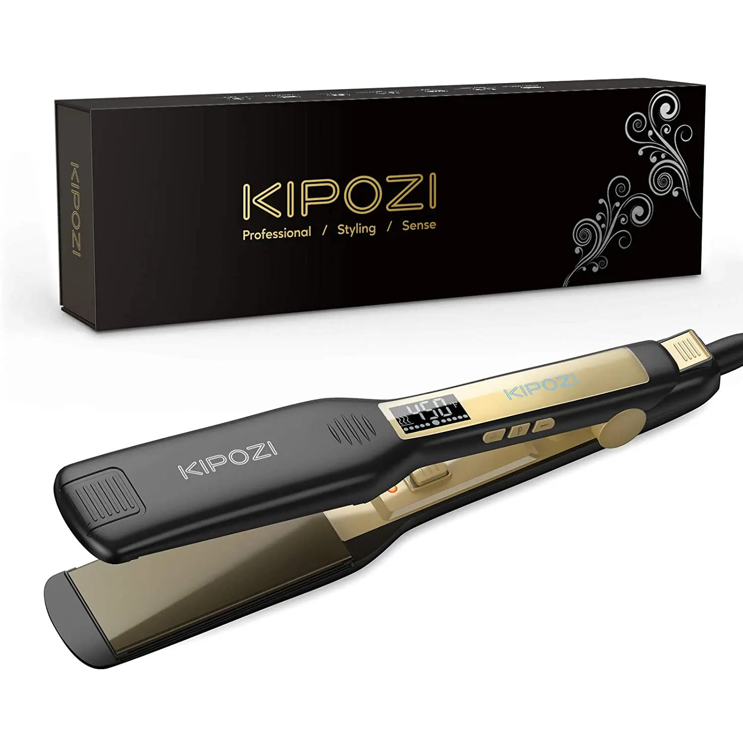 Kipzi チタンフラットアイロン 230℃ デジタル表示