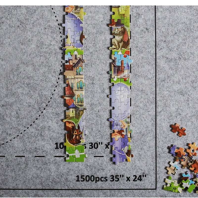 26 × 46インチパズルパッドジグソーパズルロールフェルトマットプレイマットパズル毛布最大1500個収納パズルロルマットteppichマット