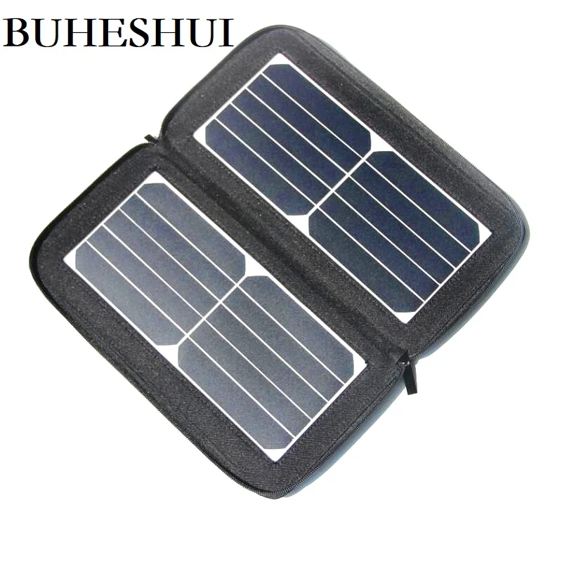 BUHESHUI Dobrável/Portable 20W Carregador Solar Dual USB Painel Solar Bolsa Carregador Para Bateria Do Telefone Sunpower