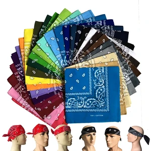 Bandana Hip Hop 55x55 cm 100% Baumwolle, Square Cachecol, Cowboy, Kaschmut, Schwarz, Rot, Kaschmirendruck für Frauen/Männer/Mädchen 7 Hauptverkaufsstempel Paisley - №4