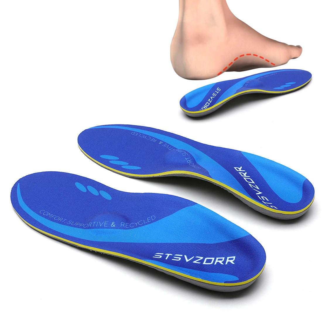 Fußgewölbestütze für Mittelfußknochen, orthopädische Einlage bei Plantarfasziitis, orthopädische Einlagen für Plattfüße, Fersenkissen für Sportschuhe. – Detail 25