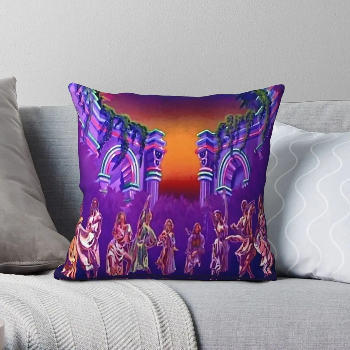 Olivia Newton-John Xanadu Mural Muses Square Pillowcase Polyester Linen Velvet Creative Zip Decorative Car Cushion Cover 45x45