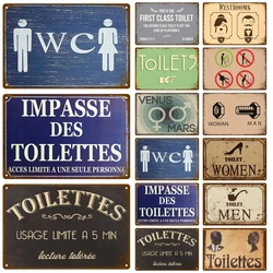 Retro Toilet Tin Sign Poster Vintage Wall Poster Metal Sign Decorative Wall Plate Kitchen Plaque Metal Vintage Decor Accessories