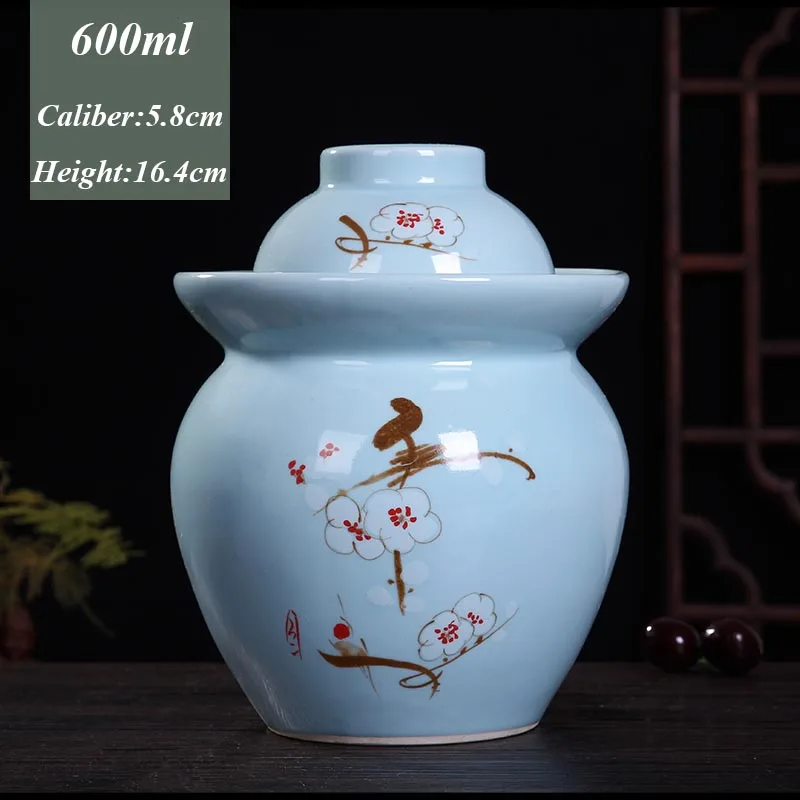 Jingdezhen Ceramic Pickle Jar Vegetable Pickling Jars Restaurant Kimchi Jar Pickles Container Kitchen Accessories Storage Sealed