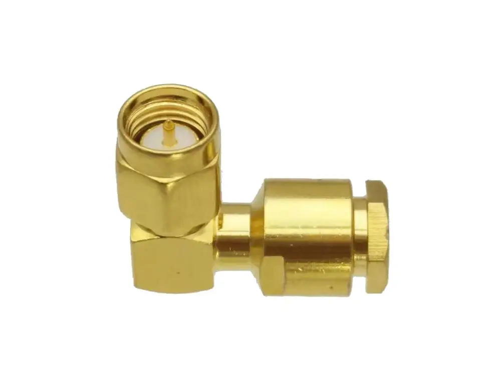 1Pcs Connector SMA male plug clamp RG58 RG142 LMR195 RG400 cable right angle RF Coaxial Wire Terminals