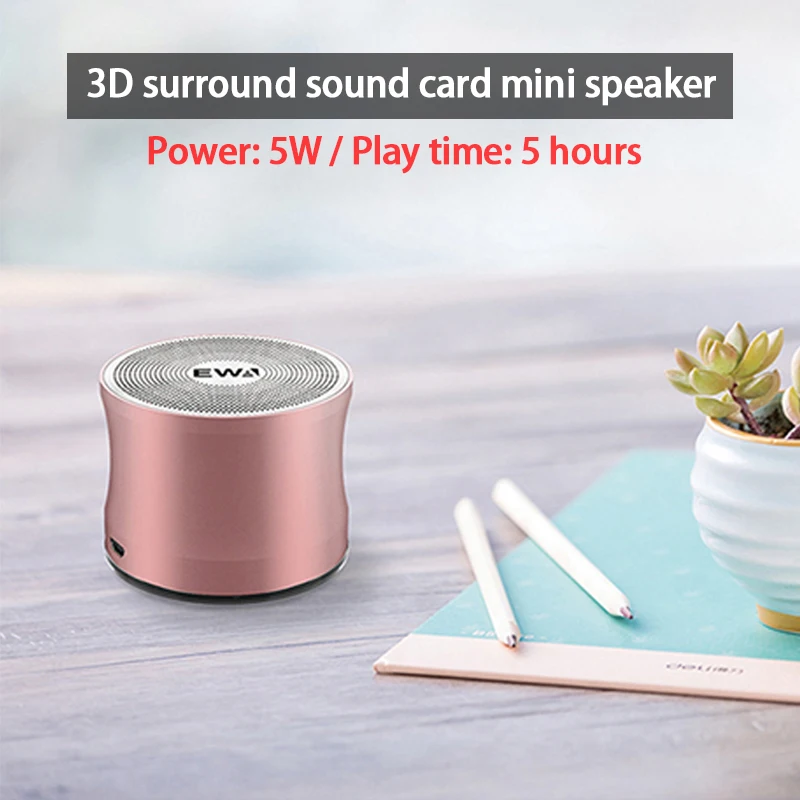 KYYSLB A109pro 5W Card Mini Speaker TWS Stereo 3D Surround Sound Quality Metal High Volume Bluetooth Mini Speaker