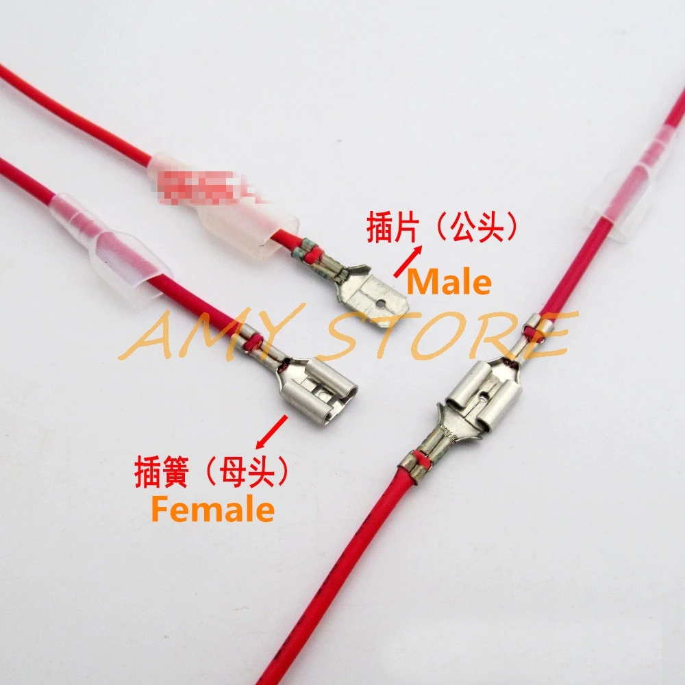 20 Pcs 0.5mm2 10/15/20/25/30 Cmwire Koude Persing Connector 2.8 4.8 Mm 6.3mm Vrouwelijke Mannelijke Insert Plug Lente Terminal Batterij Schakelaar