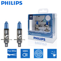 2X Philips H1 12V 55W P14.5s Diamond Vision 5000K Super White Light Car Halogen Bulbs Auto Headlight Lamps 12258DVS2