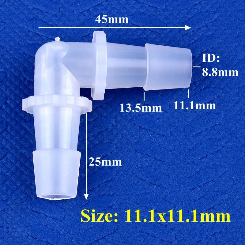 5~200pcs 1.6~11.1mm PP Equal Dia Elbow Connectors Medical Hose Joints Aquarium Fish Tank Pagoda Joint Air Pump Aerator Fittings