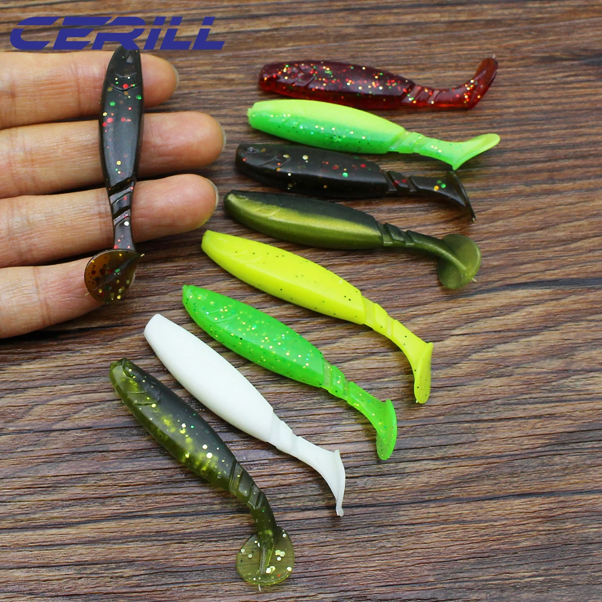 

Lot 10 Cerill Soft Lure Grub Bait 65 mm 2g Swimbait Paddle Tail Jigging Wobblers Artificial Shad Carp Spinnerbait Fishing Tackle