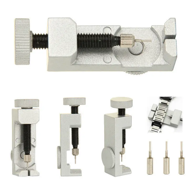 นาฬิกาสายคล้องคอเหล็กสร้อยข้อมือซ่อมเครื่องมือ Link Pin Remover โลหะปรับขนาดใหม่