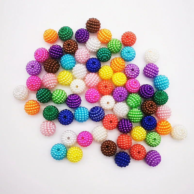 10mm 12mm 14mm 16mm 20mm Imitation Pearls Acrylic Bayberry Round Loose Spaced Beads for Jewelry Making DIY Handmade