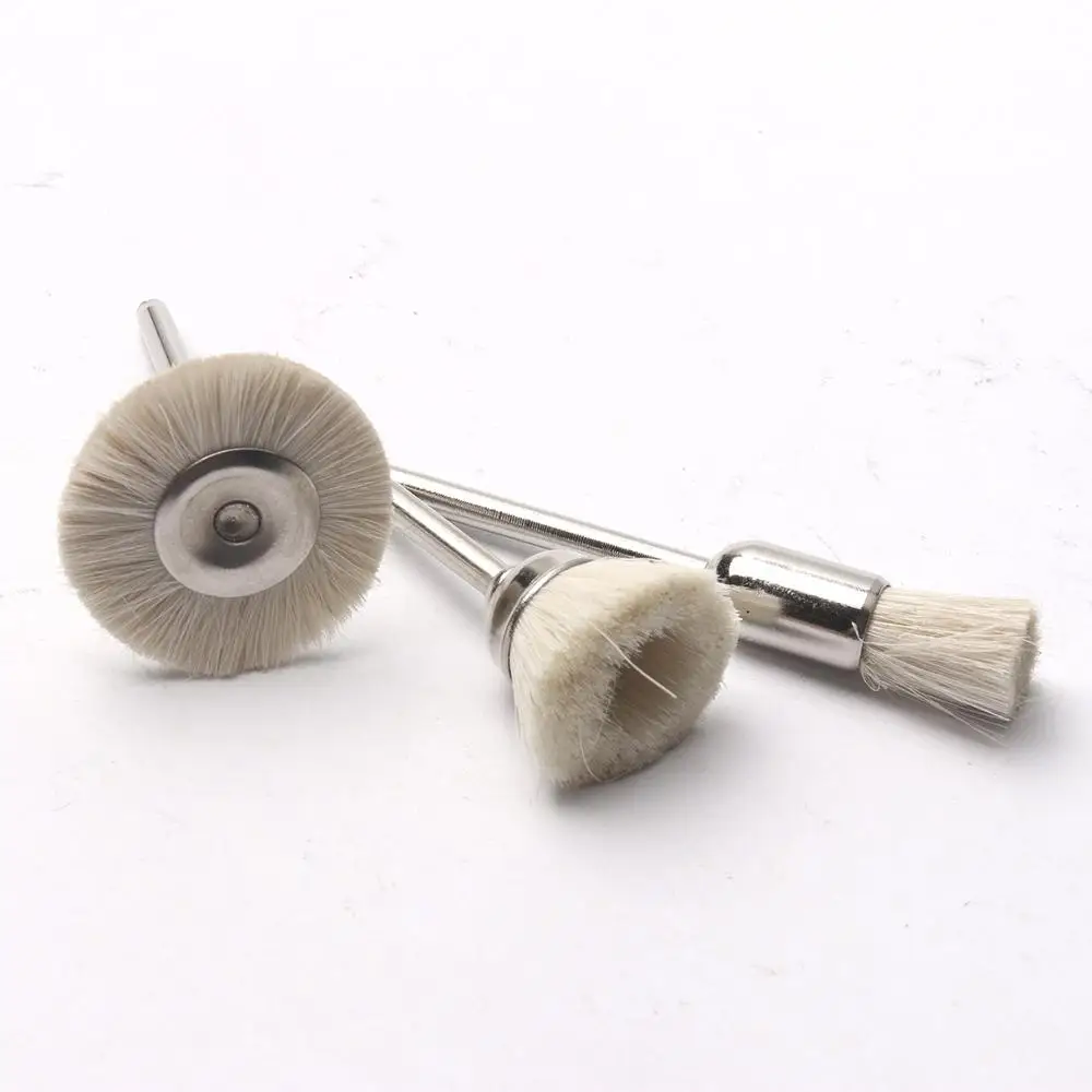 3pcs Wool Wheels Abrasive Brush set 3 Types 3mm Shank Buffing Polishing Dremel Rotary Tool Accessories