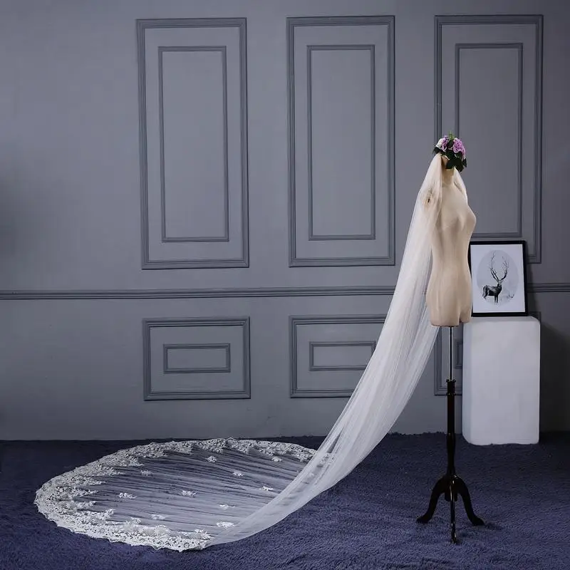 Braut Schleier Elegante Hochzeit Schleier 3 Meter Weiß Farbe Braut Zubehör