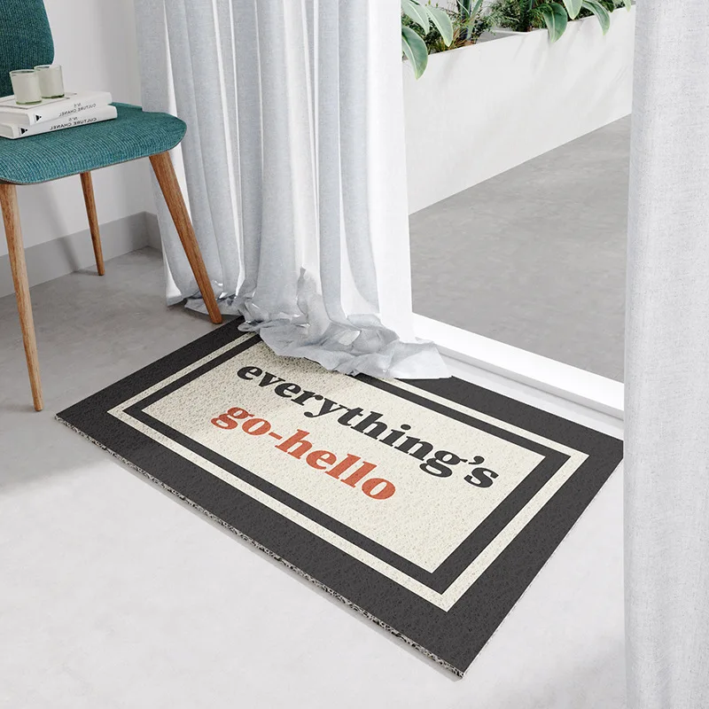 Hello Nordic Minimalist Entrance Door Non-slip PVC Door Mat Indoor Kitchen Bathroom Rug Doormat Dust Removal Carpet