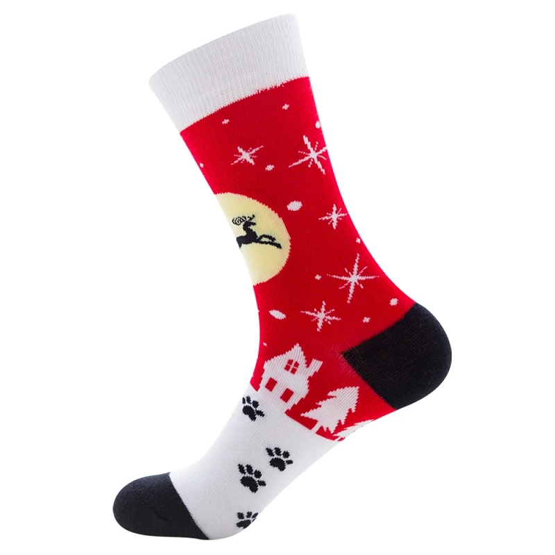 Christmas socks for men cotton winter warm sock unisex new year cartoon elk socks male Santa Claus sox dropshipping