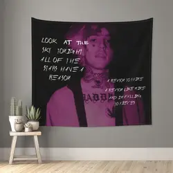 Lil Peep Star Shopping Lyrics Signed Photo Tapestry Wall Hanging Printed Polyester Tapestry INS Blanket Room Decor Tapiz