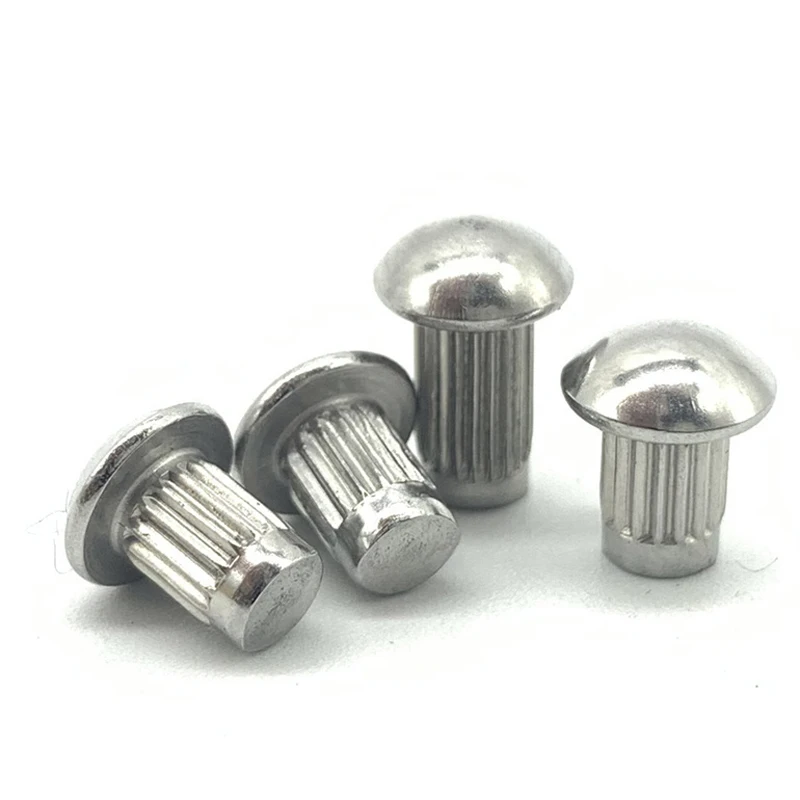 100Ps GB827 Aluminum Button Round Head Knurled Shank Solid Rivet for Label Name Plate M2 M2.5 M3 M4 Diameter 2-4mm length 3-10mm