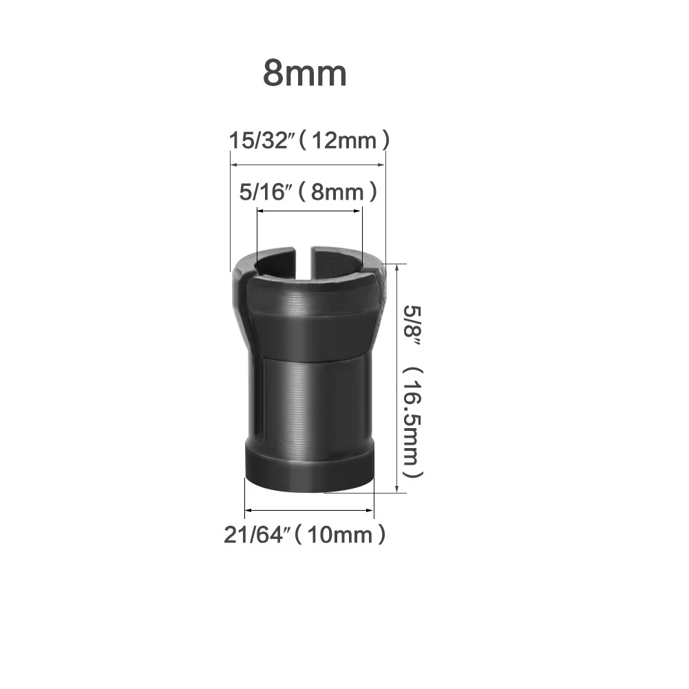 1PC / 3PC高精度アダプターコレット8mm6.35mm6mmコレットチャック彫刻トリミング機ルーターフライスアクセサリー